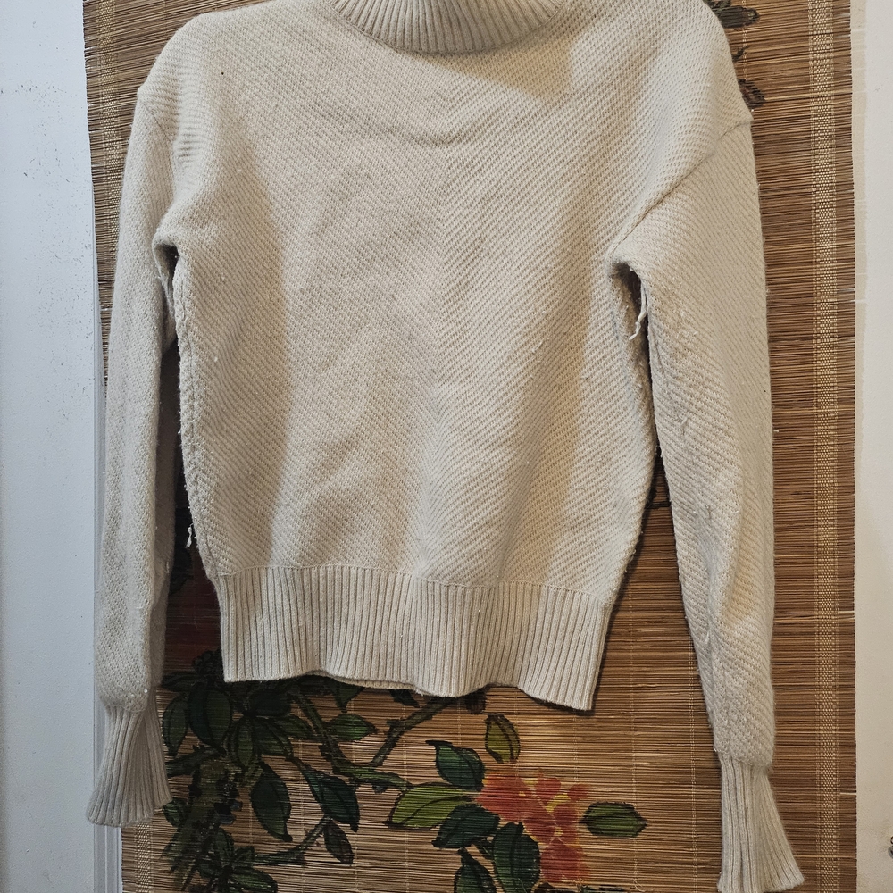 Magaschoni Cream Cowl Neck Sweater Soft Knit